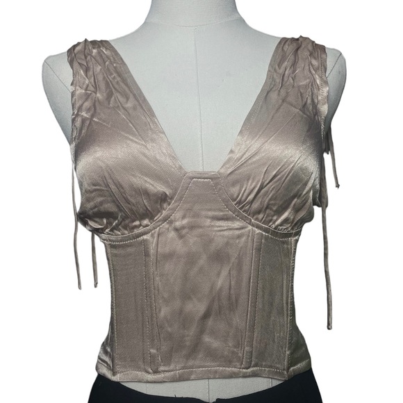 Golden champagne corset with lace up back from VRG GRL - Picture 3 of 7